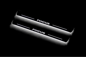 Illuminated LED Door Sill Tread Plates Ford Focus II 2004-2011 With Focus Logo Ford Led Door Sills opdesign