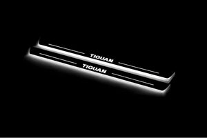 Illuminated LED Door Sill Tread Plates Volkswagen Tiguan I 2007-2016 With Tiguan Logo Volkswagen Led Door Sills opdesign