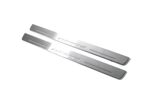 Illuminated LED Door Sill Tread Plates Dodge Charger 2011-2023 With CHARGER Logo Dodge Led Door Sills opdesign