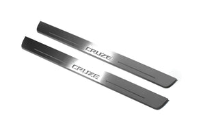 Illuminated LED Door Sill Tread Plates Chevrolet Cruze I 2008-2016 With Cruze Logo Chevrolet Led Door Sills opdesign