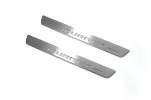 Illuminated LED Door Sill Tread Plates Dodge Journey 2009-2020 With Journey Logo Dodge Led Door Sills opdesign