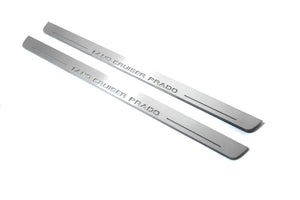 Illuminated LED Door Sill Tread Plates Toyota Prado 120 2002-2009 With Land Cruiser Prado Logo (type 1) Toyota Led Door Sills opdesign