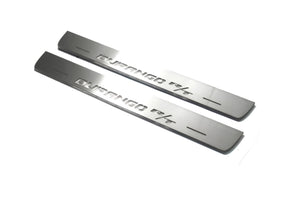 Illuminated LED Door Sill Tread Plates Dodge Durango III 2011+ With Durango R/T Logo Dodge Led Door Sills opdesign