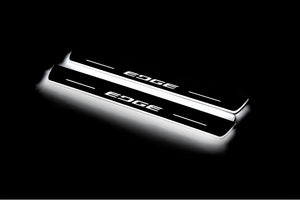 Illuminated LED Door Sill Tread Plates Ford Edge II 2015+ With ММММ Logo Ford Led Door Sills opdesign