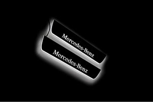 Illuminated LED Door Sill Tread Plates Mercedes ML W166 2011-2015 With Mercedes-Benz Logo Mercedes Led Door Sills opdesign