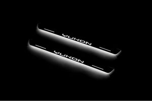 Illuminated LED Door Sill Tread Plates GMC Yukon V 2020+ With Yukon Logo GMC Led Door Sills opdesign
