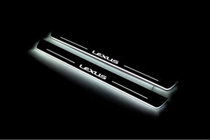 Illuminated LED Door Sill Tread Plates Lexus RX IV 2015-2023 With Lexus Logo Lexus Led Door Sills opdesign