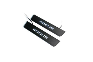 Nissan Rogue II 2014-2021 Illuminated Matte Sill Plates with logo Rogue Nissan Led Door Sills PRO opdesign