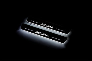 Illuminated LED Door Sill Tread Plates Acura MDX III 2013-2021 With Acura Logo Acura Led Door Sills opdesign