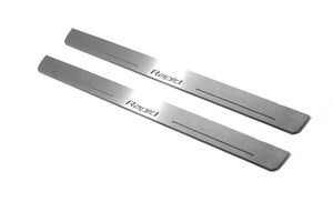 Illuminated LED Door Sill Tread Plates Skoda Rapid 2012+ With Rapid Logo Skoda Led Door Sills opdesign