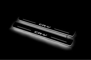 Illuminated LED Door Sill Tread Plates Honda CR-V V 2017-2023 With CR-V Logo Honda Led Door Sills opdesign