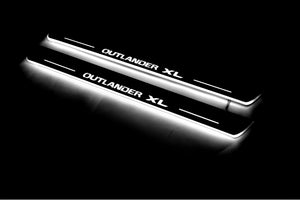 Illuminated LED Door Sill Tread Plates Mitsubishi Outlander II 2007-2012 With Outlander XL Logo Mitsubishi Led Door Sills opdesign