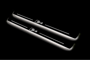 Illuminated LED Door Sill Tread Plates Audi A4 B8 2007-2016 With S4 Logo Audi Led Door Sills decoinfabric