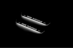 Illuminated LED Door Sill Tread Plates BMW X5 E53 1999-2006 With BMW Individual Logo BMW Led Door Sills opdesign