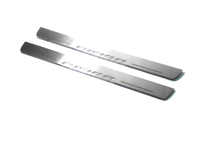 Illuminated LED Door Sill Tread Plates Ford Fusion II 2012-2020 With Fusion Logo Ford Led Door Sills opdesign