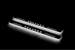 Illuminated LED Door Sill Tread Plates Volkswagen Touareg III 2018+ With Touareg Logo Volkswagen Led Door Sills opdesign