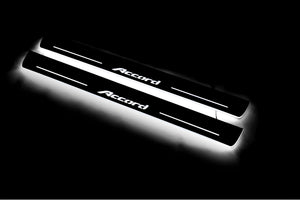 Illuminated LED Door Sill Tread Plates Honda Accord IX 2013-2018 With Accord Logo Honda Led Door Sills opdesign