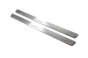 Illuminated LED Door Sill Tread Plates Toyota Tundra III 2014-2021 With TRD pro Logo Toyota Led Door Sills opdesign