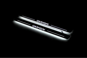 Illuminated LED Door Sill Tread Plates Nissan Qashqai II 2014-2021 With Qashqai Logo Nissan Led Door Sills opdesign