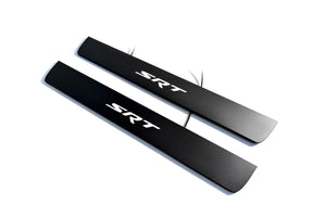 Dodge Durango III 2011+ Illuminated Matte Sill Plates with logo SRT Dodge Led Door Sills PRO opdesign
