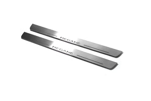 Illuminated LED Door Sill Tread Plates Renault Megane III 2009-2015 With Megane Logo Renault Led Door Sills opdesign
