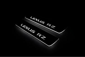 Illuminated LED Door Sill Tread Plates Lexus RZ 2022+ With Lexus RZ Logo Lexus Led Door Sills decoinfabric