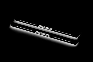 Illuminated LED Door Sill Tread Plates Smart Fortwo III 2014+ With Brabus Logo Smart Led Door Sills decoinfabric