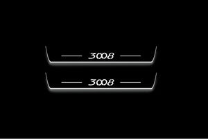 Peugeot 3008 I 2009-2016 LED Door Sills Illuminated Scuff 3008 Logo Stainless Steel Entry Guards