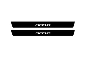 Chrysler 300C II 2011-2023 Illuminated Matte Sill Plates with logo 300C Chrysler Led Door Sills PRO opdesign