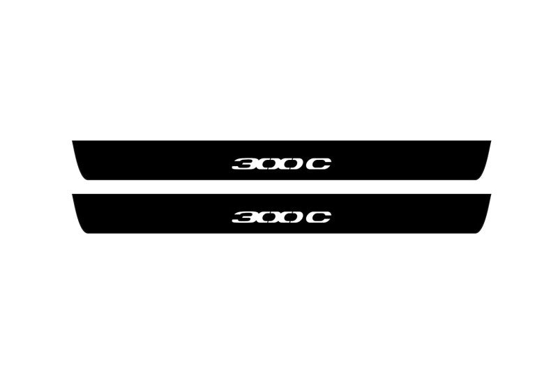 Chrysler 300C II 2011-2023 Illuminated Matte Sill Plates with logo 300C Chrysler Led Door Sills PRO opdesign