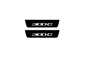Chrysler 300C II 2011-2023 Illuminated Matte Sill Plates with logo 300C Chrysler Led Door Sills PRO opdesign