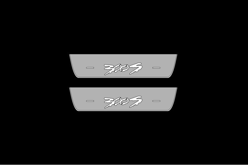 Illuminated LED Door Sill Tread Plates Chrysler 300C II 2011-2023 With 300S T2 Logo Chrysler Led Door Sills decoinfabric