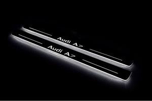 Audi A7 C7 2010-2018 LED Door Sills Illuminated Scuff Audi A7 Logo Stainless Steel Entry Guards Door Sills decoinfabric