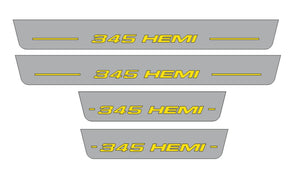 Dodge Charger 2023+ LED Door Sills Illuminated Scuff 345 HEMI Logo (Type 2) Stainless Steel Entry Guards Door Sills Decoin