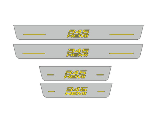 Dodge Durango III 2011+ Stainless Steel LED Door Sills – 345 HEMI Logo