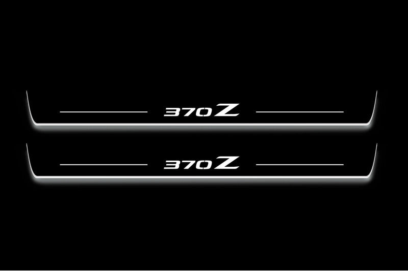 Nissan 370Z 2009+ LED Door Sills Illuminated Scuff 370Z Logo Stainless Steel Entry Guards