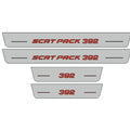 Illuminated LED Door Sill Tread Plates Dodge Charger 2023+ With 392 SCAT PACK Logo Dodge Led Door Sills opdesign