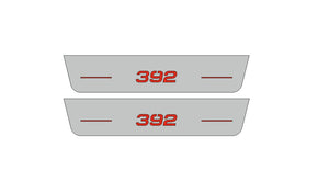 Illuminated LED Door Sill Tread Plates Dodge Charger 2023+ With 392 SCAT PACK Logo Dodge Led Door Sills opdesign