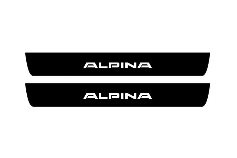 BMW 3 F30 2012-2018 Illuminated Matte Sill Plates with logo Alpina BMW Led Door Sills PRO opdesign