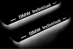 Illuminated LED Door Sill Tread Plates BMW X5 E53 1999-2006 With BMW Individual Logo BMW Led Door Sills opdesign