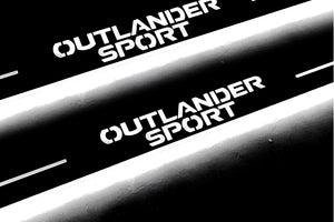Illuminated LED Door Sill Tread Plates Mitsubishi Outlander Sport 2010+ With Outlander Sport Logo Mitsubishi Led Door Sills opdesign