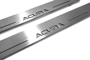 Illuminated LED Door Sill Tread Plates Acura MDX II 2006-2013 With Acura Logo Acura Led Door Sills opdesign