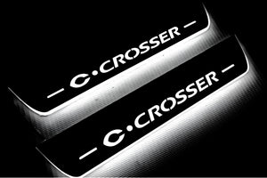Illuminated LED Door Sill Tread Plates Citroen C-Crosser 2007-2012 With C-Crosser Logo Citroen Led Door Sills opdesign