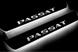 Illuminated LED Door Sill Tread Plates Volkswagen Passat B7 EU 2010-2015 With Passat Logo Volkswagen Led Door Sills opdesign