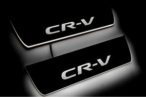 Illuminated LED Door Sill Tread Plates Honda CR-V V 2017-2023 With CR-V Logo Honda Led Door Sills opdesign