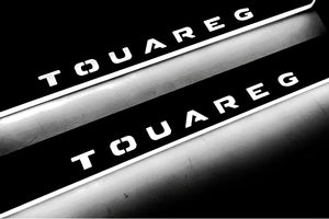 Illuminated LED Door Sill Tread Plates Volkswagen Touareg III 2018+ With Touareg Logo Volkswagen Led Door Sills opdesign