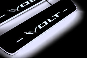 Illuminated LED Door Sill Tread Plates Chevrolet Volt I 2010-2015 With Volt Logo Chevrolet Led Door Sills opdesign