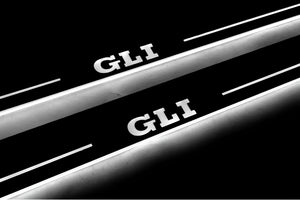 Illuminated LED Door Sill Tread Plates Volkswagen Jetta VI 2010-2018 With GLI Logo Volkswagen Led Door Sills opdesign