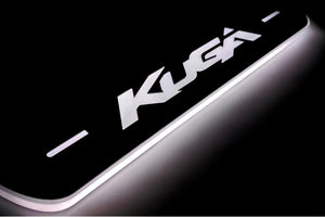 Illuminated LED Door Sill Tread Plates Ford Kuga II 2013-2020 With Kuga Logo Ford Led Door Sills opdesign