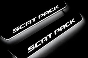 Illuminated LED Door Sill Tread Plates Dodge Charger 2011-2023 With Scat Pack Logo Dodge Led Door Sills opdesign